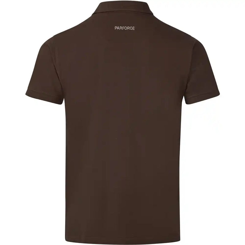 PARFORCE - Herren Poloshirt mit Waldtier-Detail Braun/Orange
