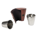 FRITZMANN - Edelstahlbecher im Lederetui (Schnapsstamper)