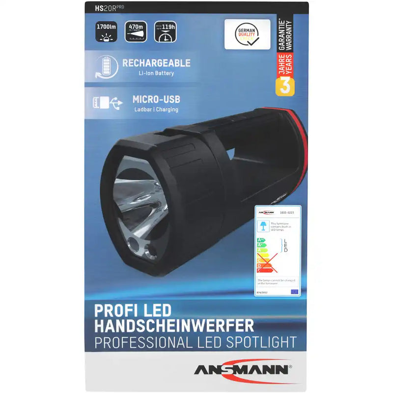 ANSMANN - Handscheinwerfer HS20R PRO Profi LED