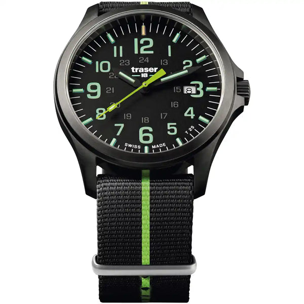 TRASER - Armbanduhr P67 Officer Pro GunMetal Schwarz/Limette