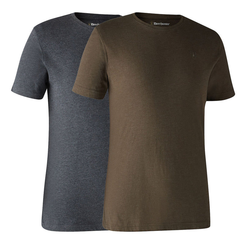 DEERHUNTER - Herren Basic T-Shirt im 2er-Pack verschiedene Farben